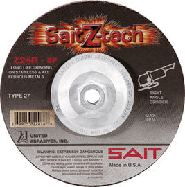 United Abrasives 6" X 1/4" X 5/8" - 11 SaitZ-tech™ Zirconium Type 27 Grinding Wheel (Quantity 10)