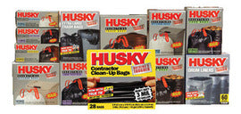 Poly America 2' 9" X 3' 1 1/2" 33 Gallon .8 Mil Black Husky® True Tie® Trash Bags (60 Bags Per Box)