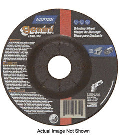 Norton® 9" X 1/8" X 7/8" Very Coarse Aluminum Oxide GEMINI® Type 27 Depressed Center Grinding Wheel For Use On Metal And Stainless Steel (Quantity 20)