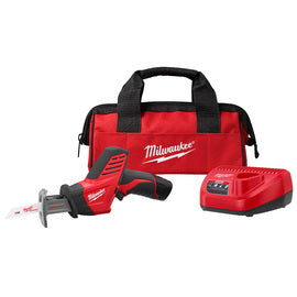 Milwaukee® M12™ 12 V Lithium-Ion Redlithium™ XC 3000 SPM Cordless Reciprocating Saw Kit (Includes M12™ Lithium-Ion Battery Charger (48-59-2401), (2) M12™ Redlithium™ Battery (48-11-2401), Metal Blade, Wood Blade And Contractor Bag)