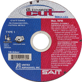 United Abrasives 6" X .045" X 7/8" Ultimate Cut™ Proprietary Blend Type 1 Cut Off Wheel (Quantity 50)
