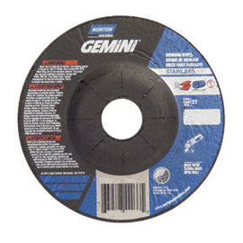 Norton® 6" X 0.045" X 7/8" Aluminum Oxide Gemini® Right Cut™ Type 27/42 Depressed Center Cut Off Wheel For Use With Right Angle Grinder On Steel, Metal And Stainless Steel (Quantity 5)
