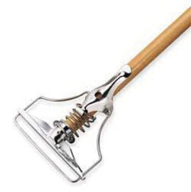 Weiler® 54" Hardwood Industrial Grade Spring Type Wet Mop Handle With Plated Metal Head