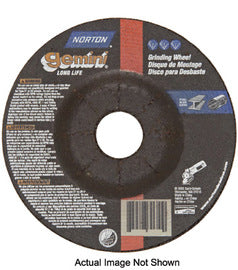 Norton® 9" X 1/8" X 5/8" - 11 24 Grit Very Coarse Aluminum Oxide GEMINI® Type 27 Depressed Center Grinding Wheel For Use On Metal And Stainless Steel (Quantity 10)