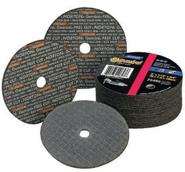 Norton® 3" X 1/8" X 1/4" 36 Grit Very Coarse Aluminum Oxide GEMINI® FREECUT Reinforced Type 1 Straight Cut Off Wheel For Use With Horizontal or Straight Shaft Grinder On Steel And Stainless Steel (Quantity 25)