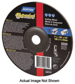 Norton® 6" X 1/8" X 7/8" 24 Grit Very Coarse DC618G Aluminum Oxide GEMINI® Type 27 Depressed Center Cut Off And Grinding Wheel For Use With Right Angle Grinder On Steel And Stainless Steel