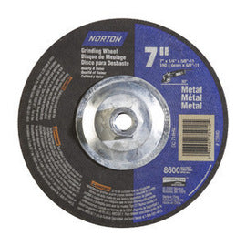 Norton® 7" X 1/4" X 5/8" 24 Grit Aluminum Oxide Radnor® Type 27 Grinding Wheel For Use With Right Angle Grinder (Quantity 5)
