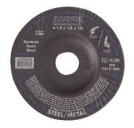 Norton® 7" X 1/8" X 7/8" 24 Grit Very Coarse A24R Aluminum Oxide GEMINI® Type 27 Depressed Center Cut Off, Notching And Light Grinding Wheel Wheel For Use With Right Angle Grinder On Steel And Metal (Quantity 20)