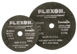 FlexOVit™ 3" X 1/16" X 3/8" ZA46T Zirconia Alumina FLEXON® Reinforced Type 1 Cut Off Wheel For Use With Die and Straight Grinder On Metal, Stainless Steel And Other Alloys (Quantity 50)