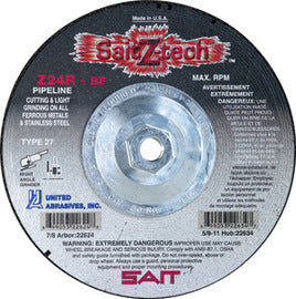 United Abrasives 6" X 1/8" X 7/8" SaitZ-tech™ Zirconium Type 27 Cut Off Wheel (Qty 1)