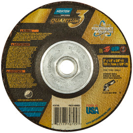 Norton® 5" X 1/4" X 5/8" - 11 Quantum3™ Ceramic Type 27 Depressed Center Grinding Wheel (Qty 1)