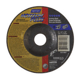Norton® 5" X 1/4" X 7/8" Ceramic And Zirconia Alumina NorZon Plus® Right Cut™ Type 27/Type 28 Depressed Center Grinding Wheel For Use With Angle Grinder On Steel, Metal And Stainless Steel (Quantity 25)