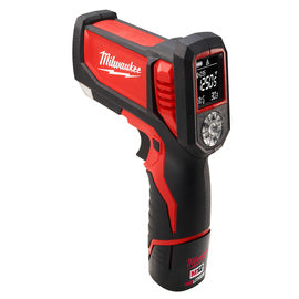 Milwaukee® Temp-Gun™ M12™ 12 V Lithium-Ion Redlithium™ XC Cordless Laser Thermometer Kit (Includes 30-Minute Charger, 1) M12™ Lithium-Ion Battery Pack, K-Type Thermocouple, Manual And Carrying Case) (For HVAC/R Kit)