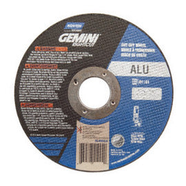 Norton® 5" X 0.045" X 7/8" Aluminum Oxide Gemini® Right Cut™ Type 01/41 Straight Cut Off Wheel For Use With Right Angle Grinder On Aluminum (Quantity 25)